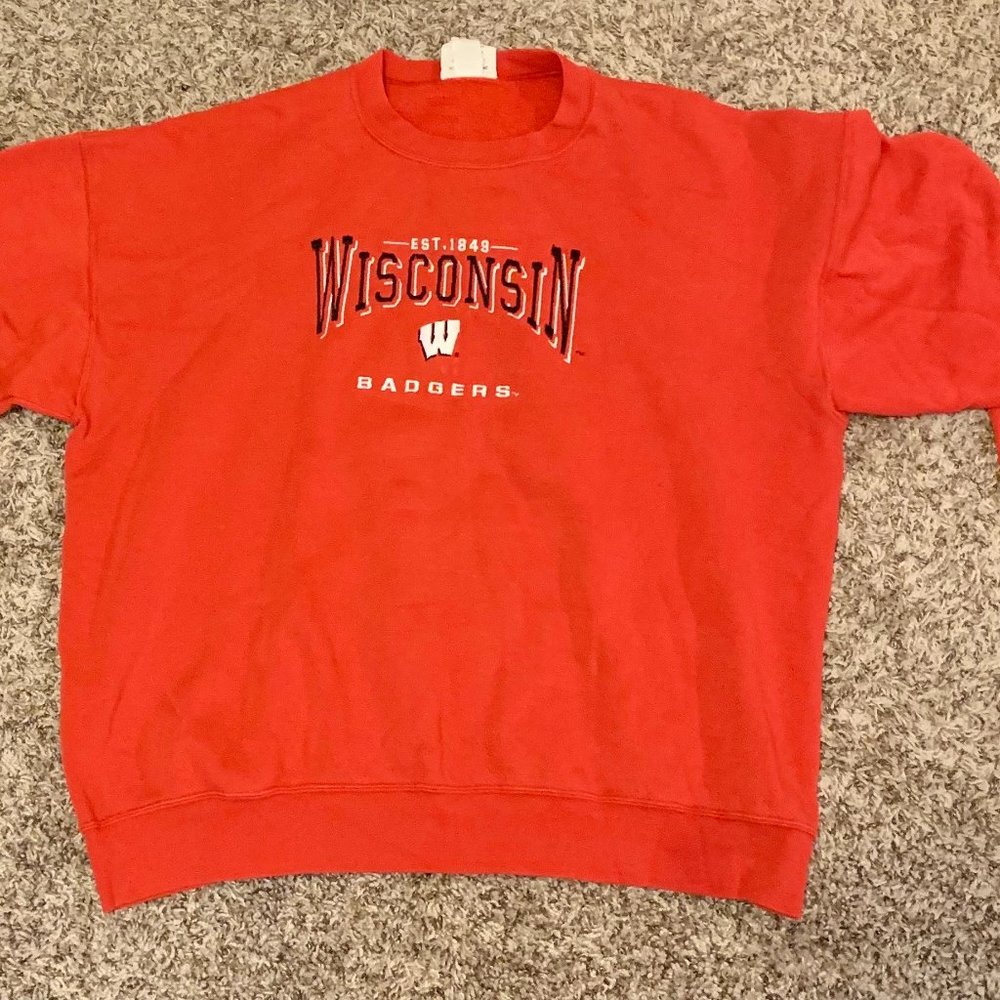 XXL Lee Sport Vintage Red Wisconsin Badgers Crewneck Sweatshirt